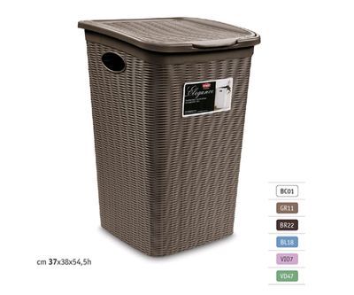 ELEGANCE SZENNYESTARTÓ / rattan mintás 50 l stefanplast